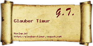 Glauber Timur névjegykártya